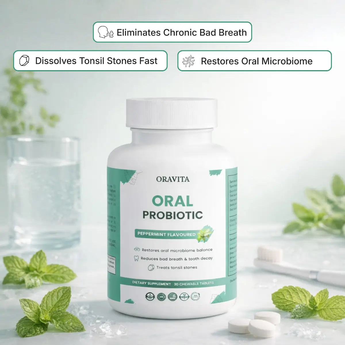 Oravita Oral Probiotic – Targets the Root Cause of Bad Breath & Tonsil Stones
